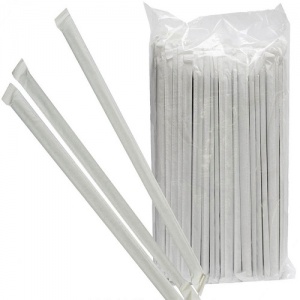 Трубочки д8 24см прозр.индив.уп (250шт)		